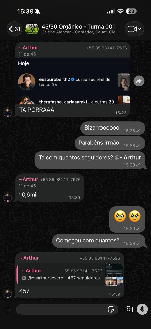 Print de resultado de aluno